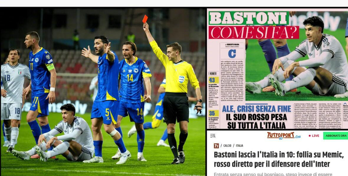 开云-巴斯托尼红牌致意大利出局遭批，巴萨或加速引进|巴塞罗那|世界杯|亚历山德罗·巴斯托尼|意大利足球队|都灵体育报_新浪体育_新浪新闻